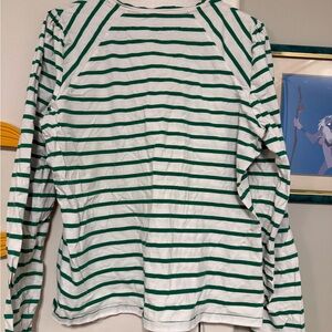 Boden Green and White Striped Top women 16 18